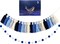 2pcs Boho Tassel Garland,Pom Pom Tassel,6.5 Feet Long 20 Balls Felt Ball Garland(Blue)